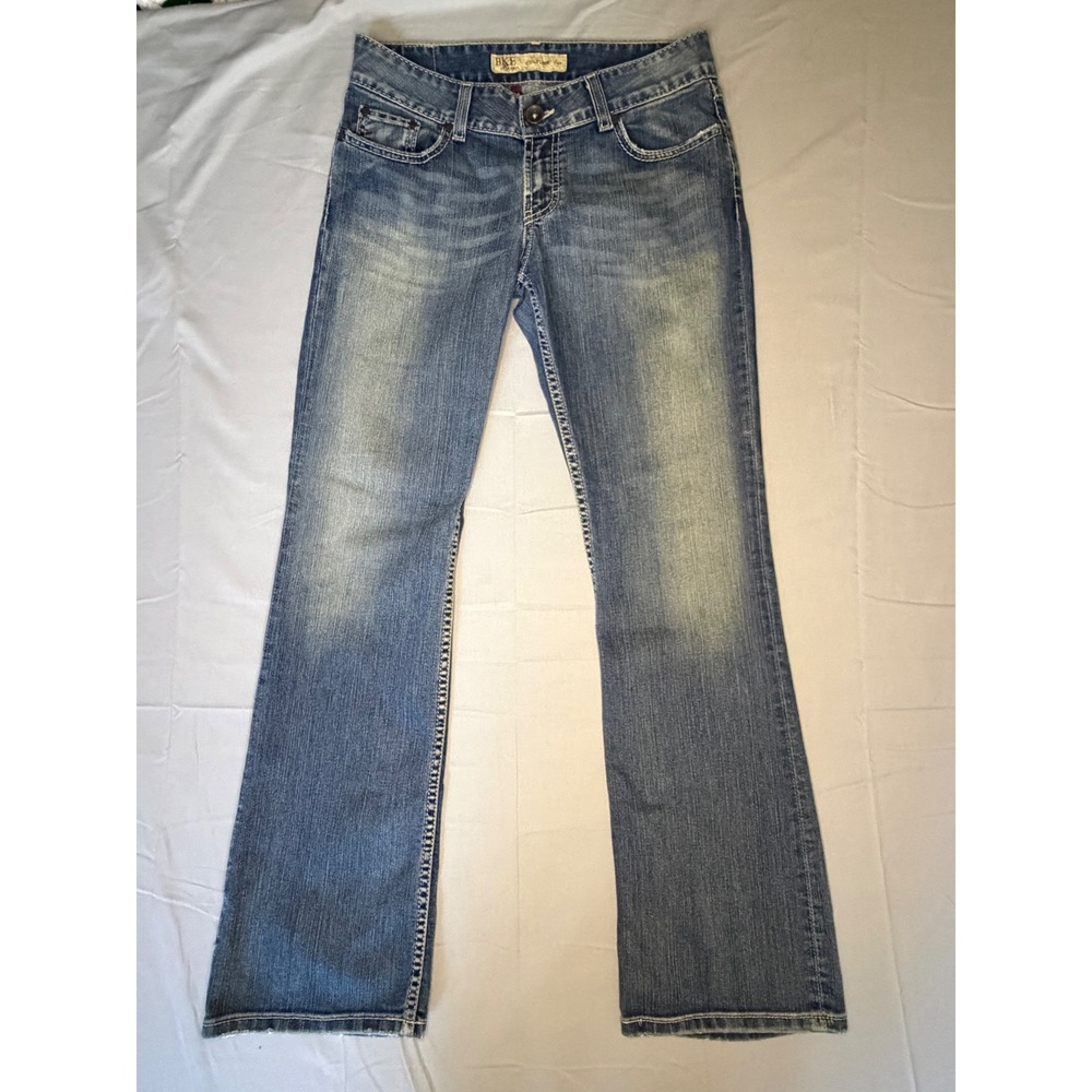 BKE Culture Boot‎ Jeans Women's 29x31.5 Blue Embroidered Stretch Boho Cowgirl